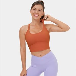 Halara Softlyzero™ Plush Backless Cut Out Twisted Cropped Tank -Rust Orange